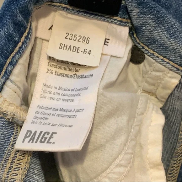 PAIGE Atley Ankle Flare Floretta Deconstructed Raw Hem Distressed Jeans $229.00 - Picture 6 of 14